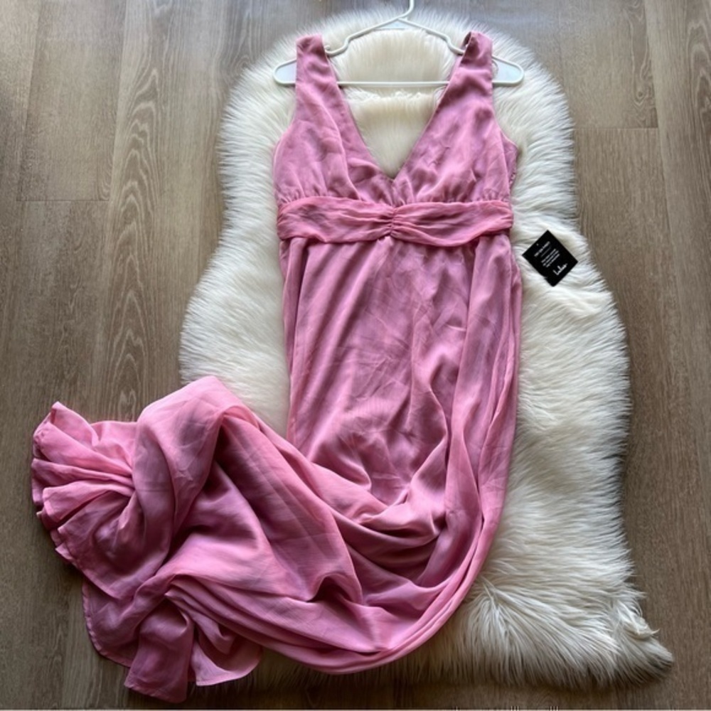 Lulu’s Stand By You Rose Pink Chiffon Sleeveless Maxi Dress - Picture 2 of 8